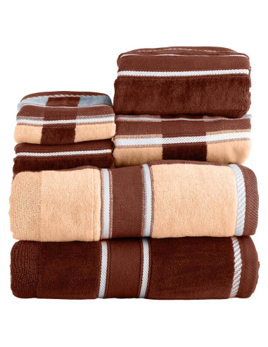 Juego de Toallas de Baño 6 Piezas Lavish Home 100% Algodón Beige