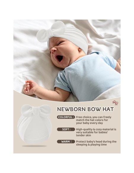 Gorro para recién nacido Century Star con lazo - 0-24 meses Gorro para recién nacido Century Star con lazo - 0-24 meses