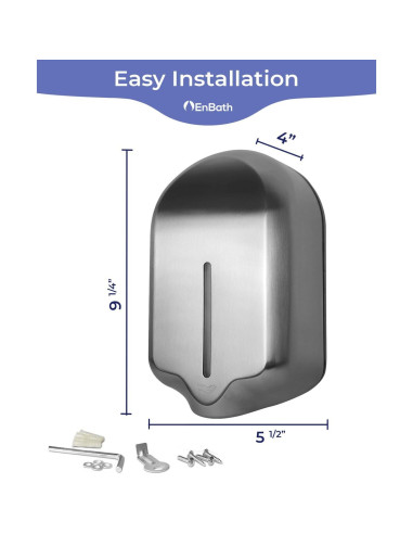 Dispensador Automático de Jabón Espumoso EnBath 1200ml Acero Inoxidable