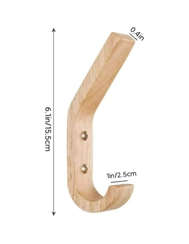 Perchas de abrigo de madera natural Fujinzhu - Paquete de 4