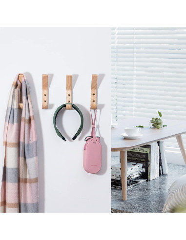 Perchas de abrigo de madera natural Fujinzhu - Paquete de 4