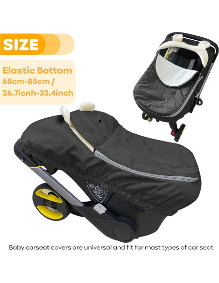 Cubierta de Asiento de Coche Bebé Universal - Negro, 2 en 1 Cubierta de Asiento de Coche Bebé Universal - Negro, 2 en 1