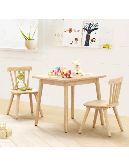 Conjunto Mesa y 2 Sillas Curipeer Windsor Madera Natural Conjunto Mesa y 2 Sillas Curipeer Windsor Madera Natural