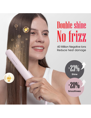 Plancha de Pelo LENA H2 2 en 1 Titanio 12 Temperaturas Rosa