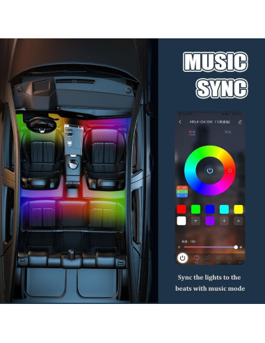Luces LED de tira QZTYTY para coche inteligente 12V multicolor