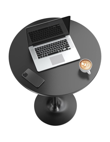 Mesa de Bar Redonda Furmax 60.4 cm Negro 100.3 cm Altura