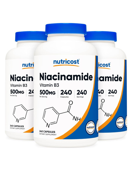 Nutricost Niacinamida 500mg - 240 Cápsulas (3 Botellas) Nutricost Niacinamida 500mg - 240 Cápsulas (3 Botellas)