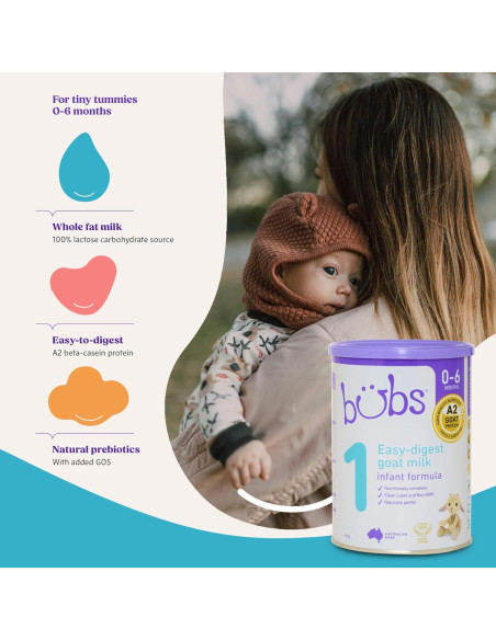 Fórmula Infantil de Leche de Cabra Bubs Etapa 1 400 g Fórmula Infantil de Leche de Cabra Bubs Etapa 1 400 g