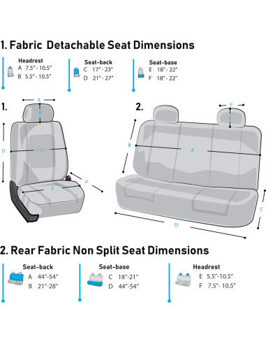 Fundas de Asiento Automotriz FH Group Azul Ajuste Universal