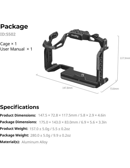 Jaula SmallRig 5502 para Panasonic S1R II/S1 II/G9 II/S5 II Jaula SmallRig 5502 para Panasonic S1R II/S1 II/G9 II/S5 II