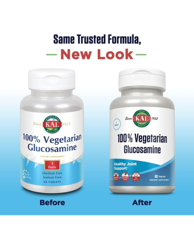 Suplemento KAL Glucosamina 1000 mg Vegano 60 Tabletas