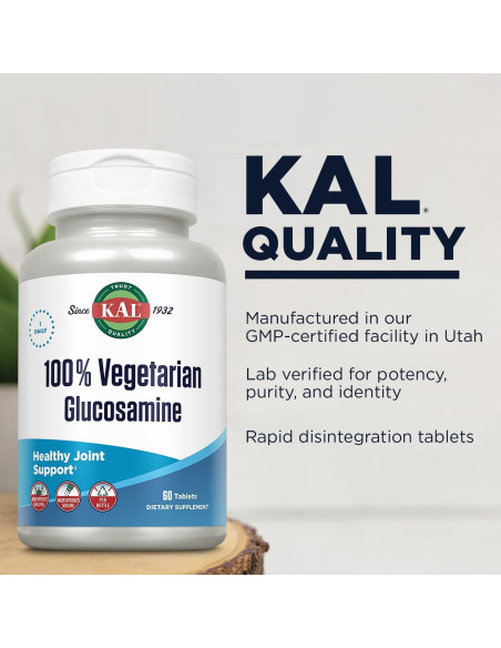 Suplemento KAL Glucosamina 1000 mg Vegano 60 Tabletas Suplemento KAL Glucosamina 1000 mg Vegano 60 Tabletas