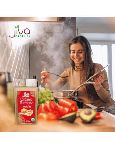 Polvo de Cúrcuma Orgánica Jiva 900g - Alto Contenido de Curcumina