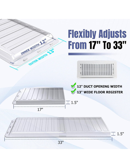 Extensor Magnético de Ventilación Touri 2 Pack 33 cm Ajustable Extensor Magnético de Ventilación Touri 2 Pack 33 cm Ajustable