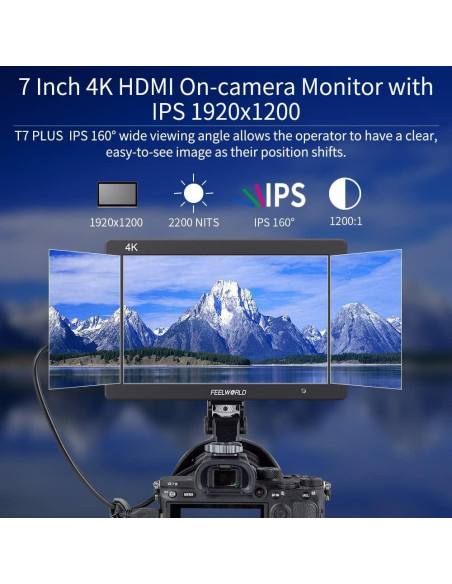 Monitor de Campo FEELWORLD LUT7 7" 4K 1920x1200 Táctil 2200nit Monitor de Campo FEELWORLD LUT7 7" 4K 1920x1200 Táctil 2200nit