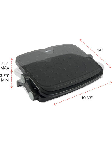 Reposapiés Ergonómico Acolchado Alera ALEFS112 Negro 35.6x49.6cm