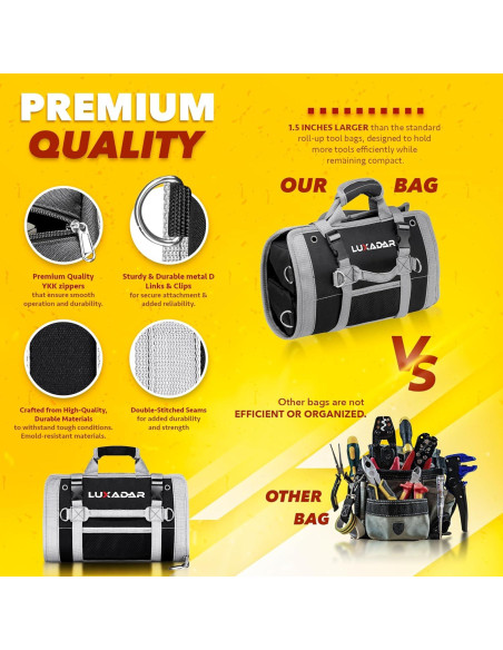 Organizador de Bolsa de Herramientas Luxadar 6 Bolsillos Desmontables Organizador de Bolsa de Herramientas Luxadar 6 Bolsillos Desmontables
