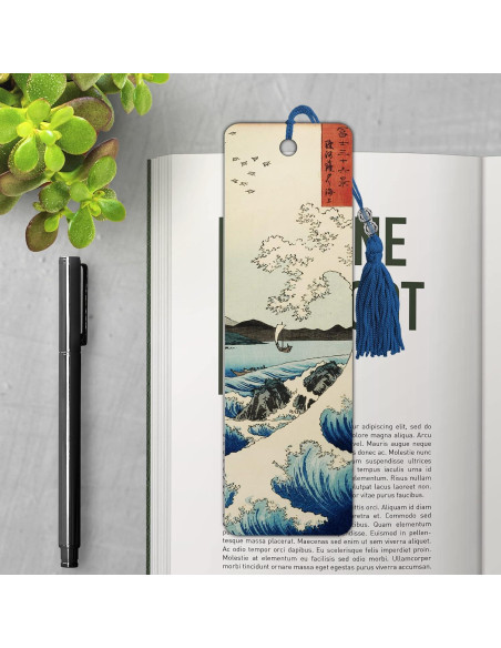 Marcador de Libros Hiroshige El Mar en Satta con Borla Marcador de Libros Hiroshige El Mar en Satta con Borla
