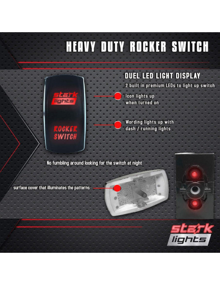 Interruptor Rocker LED 20A 12V UNV - Doble Luz Azul IP66 Interruptor Rocker LED 20A 12V UNV - Doble Luz Azul IP66