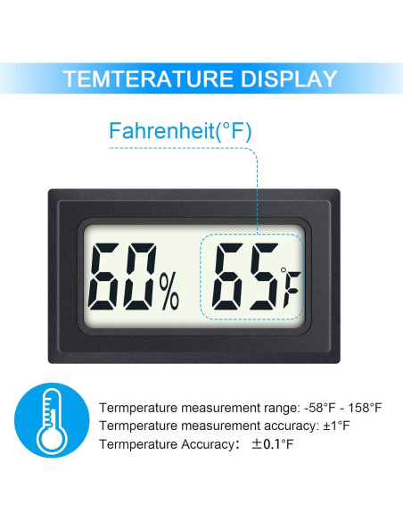Termómetro Digital Higrómetro AikTryee 4-Pack Mini -50C a 70C Termómetro Digital Higrómetro AikTryee 4-Pack Mini -50C a 70C