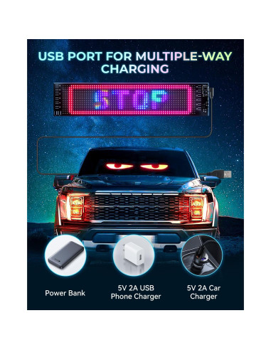 Cartel LED Programable Pak 3.6" x 14.7" Flexible con Control Remoto