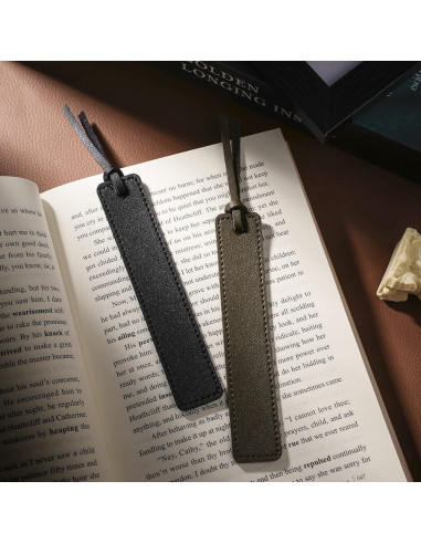Marcadores de Páginas de Cuero Leezmark - 4 Pcs Clásicos
