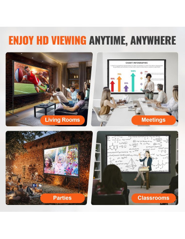 Pantalla de Proyector VEVOR 100" 16:9 HD con Soporte