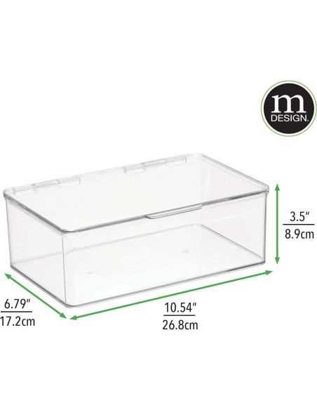 Caja Organizadora de Almacenamiento mDesign 17.2x26.8cm Transparente Caja Organizadora de Almacenamiento mDesign 17.2x26.8cm Transparente
