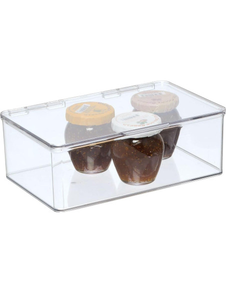 Caja Organizadora de Almacenamiento mDesign 17.2x26.8cm Transparente Caja Organizadora de Almacenamiento mDesign 17.2x26.8cm Transparente