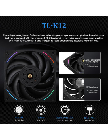 Enfriador Líquido AIO Thermalright Elite Vision 360 ARGB Negro