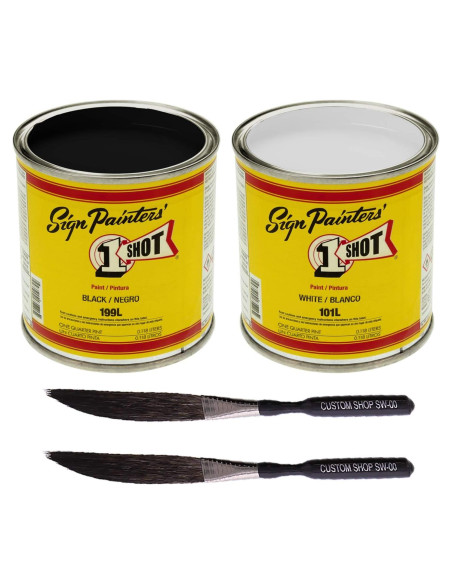 Kit de Pintura Esmalte 1 Shot Blanco y Negro 0.118L Kit de Pintura Esmalte 1 Shot Blanco y Negro 0.118L