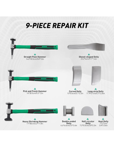 Kit de Reparación de Abolladuras 9 Piezas JIAOYINZI