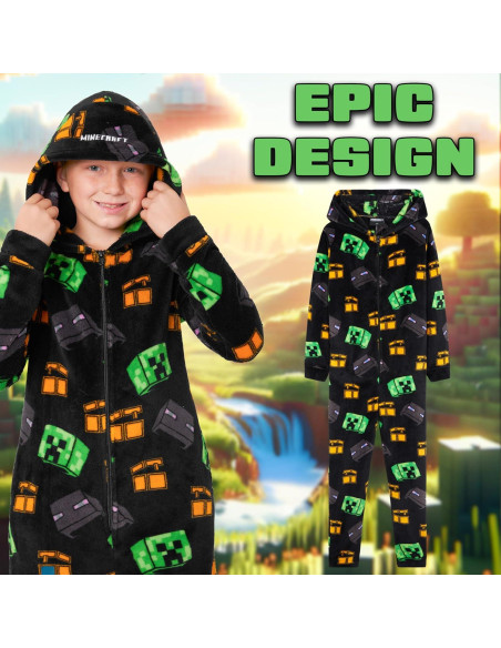 Pijama de una pieza Minecraft para niños 9-10 años - Forro polar Pijama de una pieza Minecraft para niños 9-10 años - Forro polar