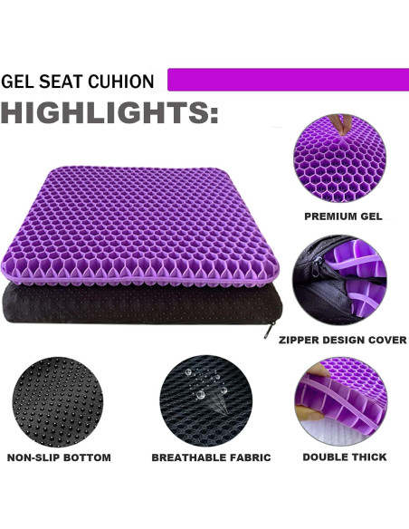 Cojín de Gel Sbriun para Silla de Oficina y Coche 41.9x36.8cm Cojín de Gel Sbriun para Silla de Oficina y Coche 41.9x36.8cm