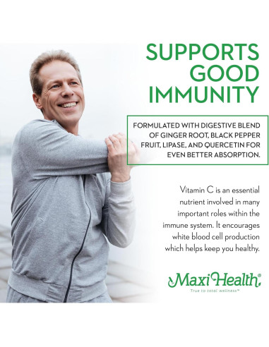 Cápsulas de Vitamina C Liposomal Maxi Health 500mg 90 Unidades