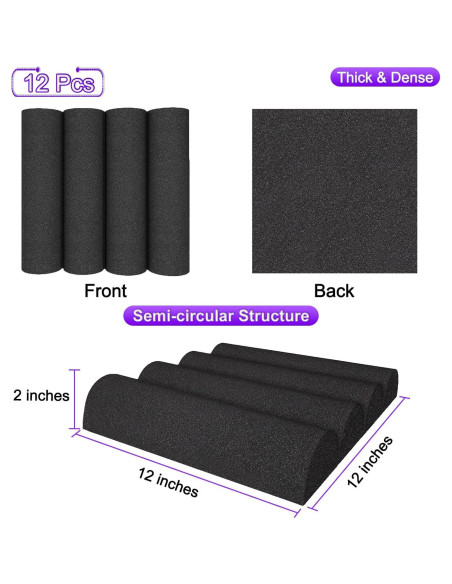 Paneles Acústicos TroyStudio 12 Pcs 30x30 cm Absorbentes Paneles Acústicos TroyStudio 12 Pcs 30x30 cm Absorbentes