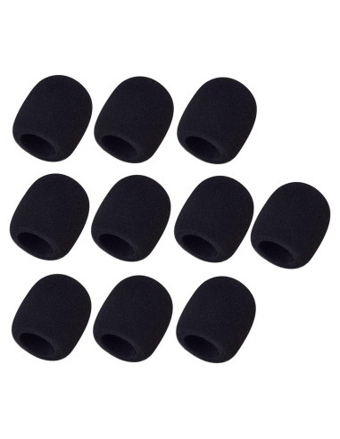 Paquete de 10 Cubiertas de Espuma Mudder para Micrófono Negro