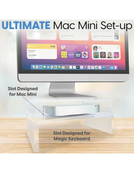 Elevador de Monitor DuraClear para Mac Mini - Acrílico Transparente Elevador de Monitor DuraClear para Mac Mini - Acrílico Transparente