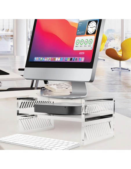 Elevador de Monitor DuraClear para Mac Mini - Acrílico Transparente Elevador de Monitor DuraClear para Mac Mini - Acrílico Transparente