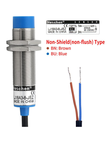 Sensor de Proximidad Inductivo Heschen M18 8mm NO 90-250VAC Sensor de Proximidad Inductivo Heschen M18 8mm NO 90-250VAC