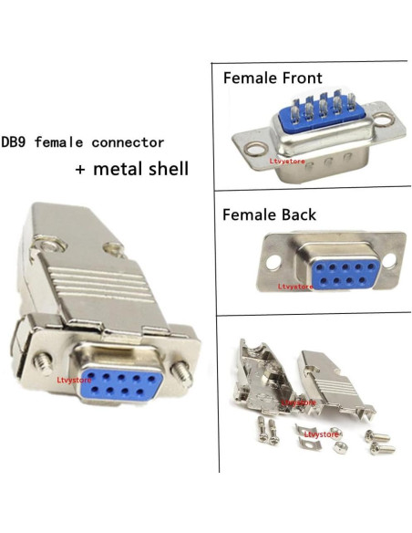 Kit 16 Pcs Conectores DB9 Macho/Hembra RS232 9 Pines Metal Kit 16 Pcs Conectores DB9 Macho/Hembra RS232 9 Pines Metal