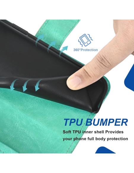 Funda Asuwish Flip Verde para Alcatel TCL A3X A600DL con Cartera Funda Asuwish Flip Verde para Alcatel TCL A3X A600DL con Cartera