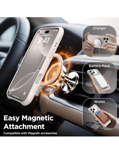 Funda Magnética COFFKER para iPhone 17 Pro Max - Silicona Piedra