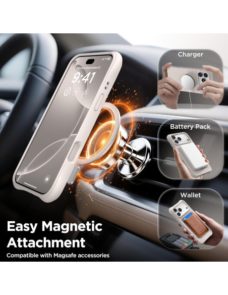 Funda Magnética COFFKER para iPhone 17 Pro Max - Silicona Piedra Funda Magnética COFFKER para iPhone 17 Pro Max - Silicona Piedra