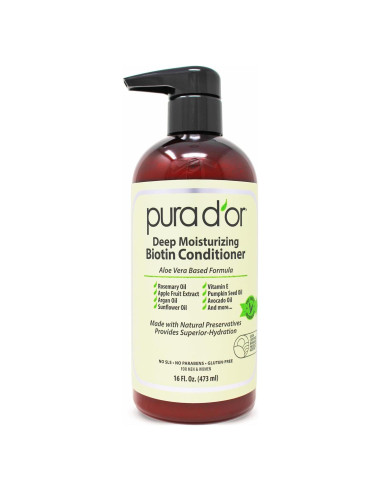 Acondicionador Hidratante Profundo Pura D'Or 453g - Biotina y Aceite de Argán