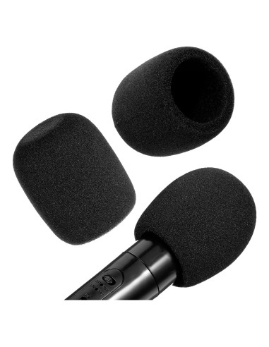 Cubiertas de micrófono espuma negra 2PCS 7x6cm estándar