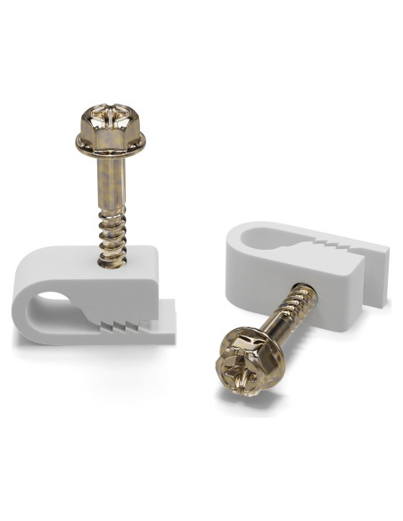 Clips de Cable Coaxial Blancos THE CIMPLE CO - 100 Piezas Clips de Cable Coaxial Blancos THE CIMPLE CO - 100 Piezas