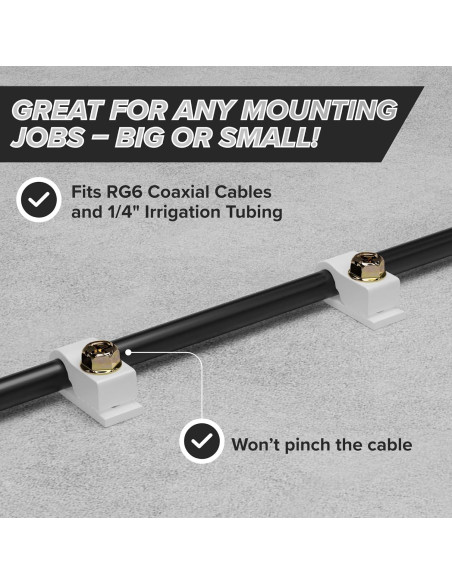 Clips de Cable Coaxial Blancos THE CIMPLE CO - 100 Piezas Clips de Cable Coaxial Blancos THE CIMPLE CO - 100 Piezas