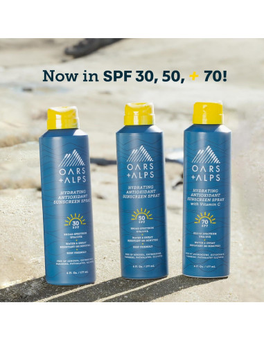 Spray Solar Hidratante Oars + Alps SPF 70, 170 g, Paquete de 2