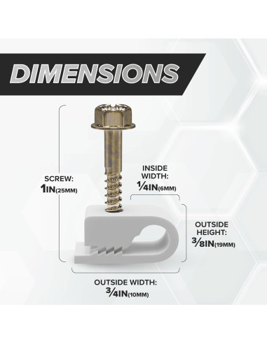 Clips de Cable Coaxial Blancos THE CIMPLE CO - 100 Piezas